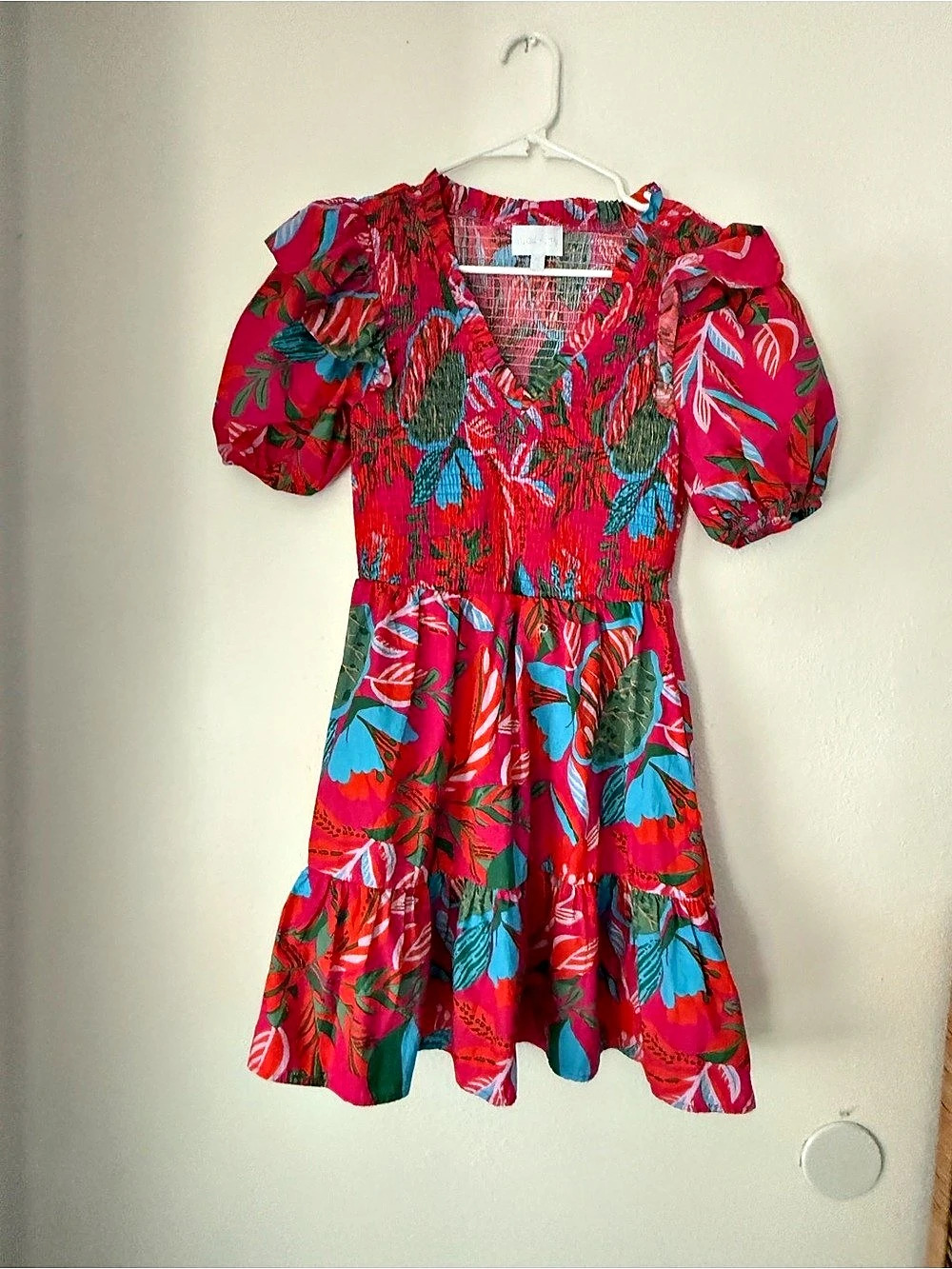 Sugarlips Floral Mini Dress Pink & Blue Extra Small Like New